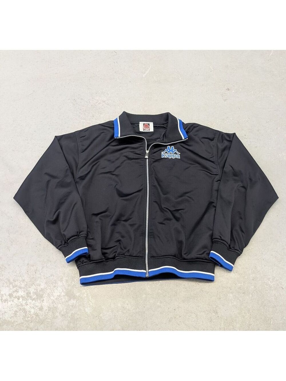 Vintage 90s Kappa Black and Blue Essential Track Jacket